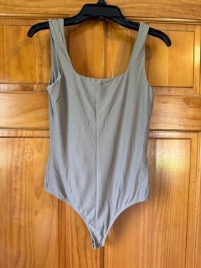 Abercrombie & Fitch Light Gray Scoop-Back Bodysuit